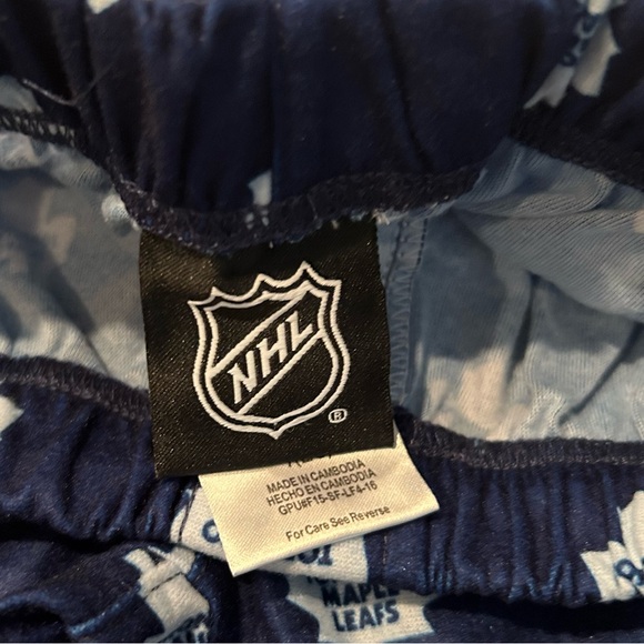 Kids NHL Toronto Maple Leafs Navy Blue Pajama PJ Pants Bottoms size L (7) - Picture 3 of 6